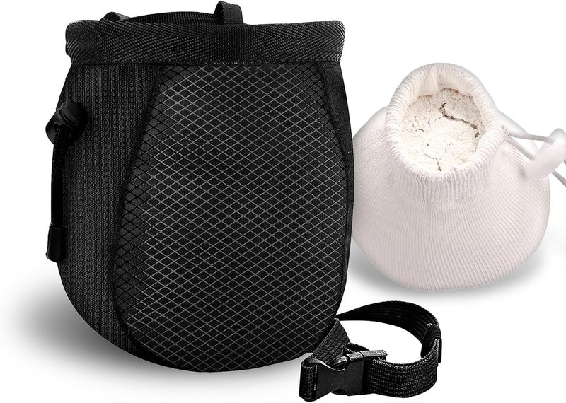 YERGOFE Climbing Chalk Bag for Rock Climbing - with Chalk Ball - Adjustable Black Chalk Bag Bouldering for Rock Climbing Equipment - Image 1